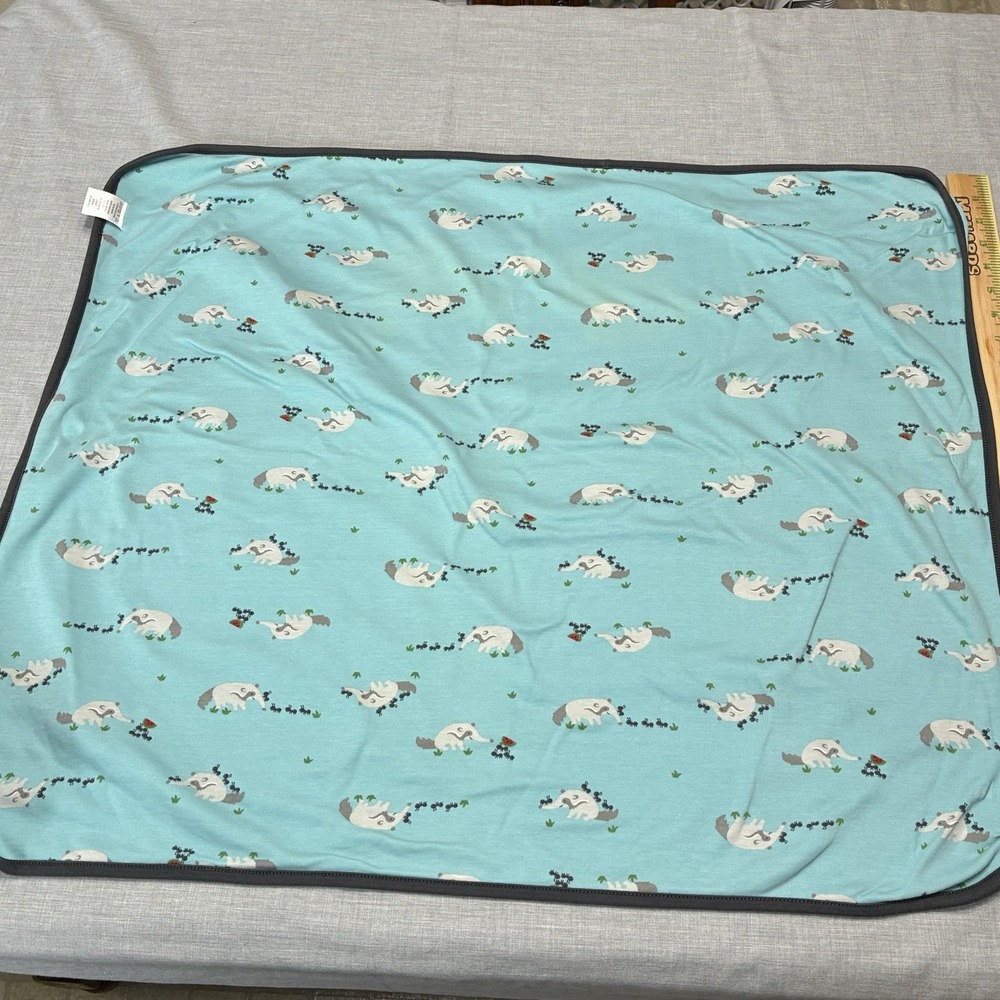 Gymboree Blue Ant Anteater Reversible Double Sided Baby Blanket 100% Cotton 2013